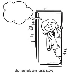 Cartoon Girl Opening Door Images Stock Photos Vectors Shutterstock