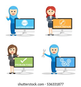 businesswoman with pc set 1