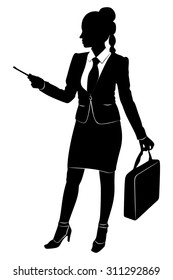 Businesswoman with pencil