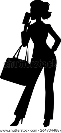 Businesswoman Phone Call Silhouette Corporate Female Communication