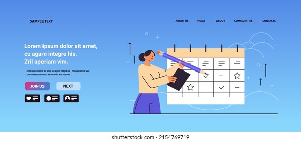businesswoman planning content organizing working process business meeting events organizing
