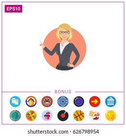 Businesswoman pointing with her finger