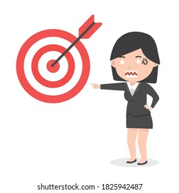 businesswoman pointing to them target