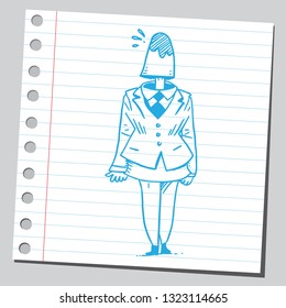 Businesswoman with popsicle instead of her head