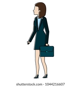 businesswoman with portfolio avatar character