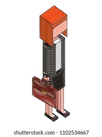 businesswoman with portfolio isometric avatar character