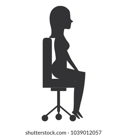 businesswoman posing on office chair