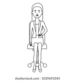 businesswoman posing on office chair