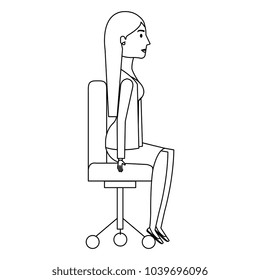 businesswoman posing on office chair