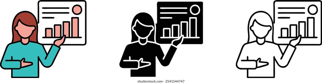 Businesswoman Presenting Data Graph Analysis Chart