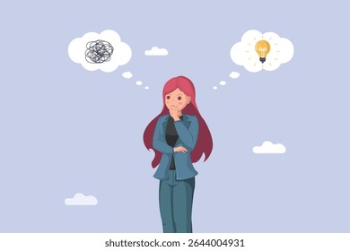 Empresaria en Resolución de Problemas y Pensamiento Creativo, Deliberando sobre Desafíos y Soluciones Innovadoras.