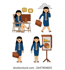 Ilustração do vetor do personagem da profissão da mulher de negócios