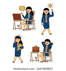 Ilustração do vetor do personagem da profissão da mulher de negócios