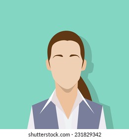 businesswoman profile icon female portrait flat design vector illustration
