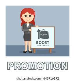 businesswoman promotion photo text style