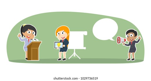 Businesswoman Raise your Voice