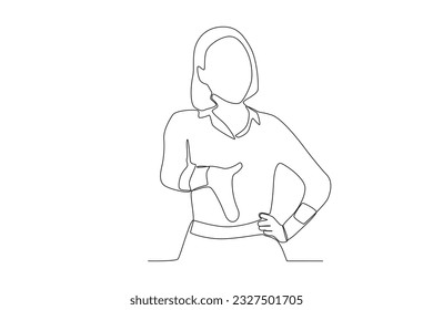 A businesswoman reached out to shake hands. Businesswoman one-line drawing