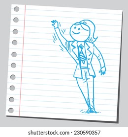 Businesswoman reaching something