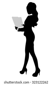 businesswoman reading documents