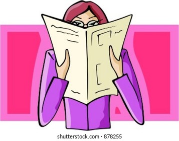 Businesswoman reading a newspaper. Check my portfolio for many more images of this series.