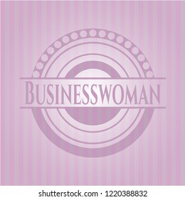 Businesswoman retro style pink emblem