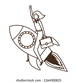 businesswoman with rocket avatar character