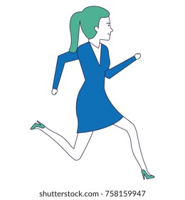 businesswoman running avatar character