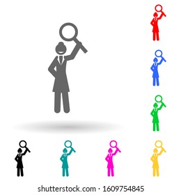 businesswoman, searching multi color style icon. Simple glyph, flat vector of business woman icons for ui and ux, website or mobile application