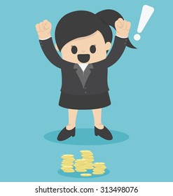 businessWoman see found Money