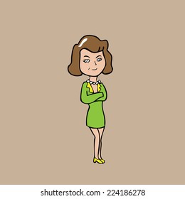 Businesswoman senior boss cartoon vector