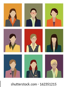 Businesswoman set color card