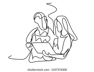 businesswoman showing something with laptop workplace concept
