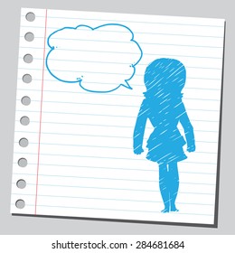 Businesswoman silhouette speaking
