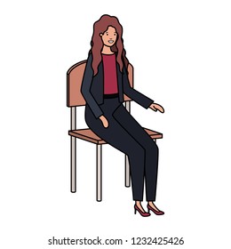 businesswoman sitting in chair avatar character