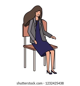businesswoman sitting in chair avatar character