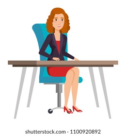businesswoman sitting in the office