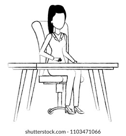 businesswoman sitting in the office