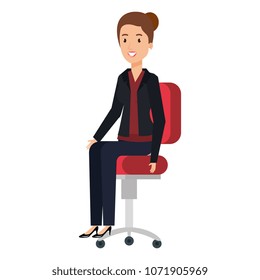 businesswoman sitting in office chair