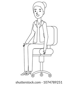 businesswoman sitting in office chair
