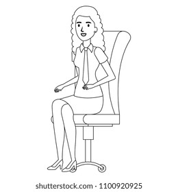 businesswoman sitting in office chair