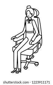 businesswoman sitting in office chair avatar character