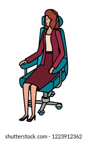 businesswoman sitting in office chair avatar character