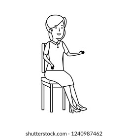 businesswoman sitting in office chair character