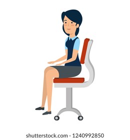 businesswoman sitting in office chair character