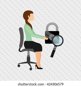 businesswoman and social media design 