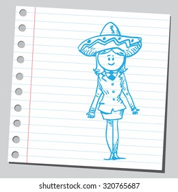 Businesswoman with sombrero
