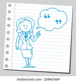 Businesswoman speaking