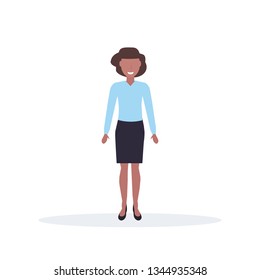 businesswoman standing pose happy african american woman  