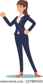 Businesswoman standing smiling vector illustration