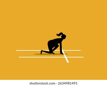 Businesswoman starts a running track starting point business